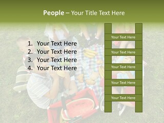 A Group Of Children Sitting On A Blanket Eating Food PowerPoint Template