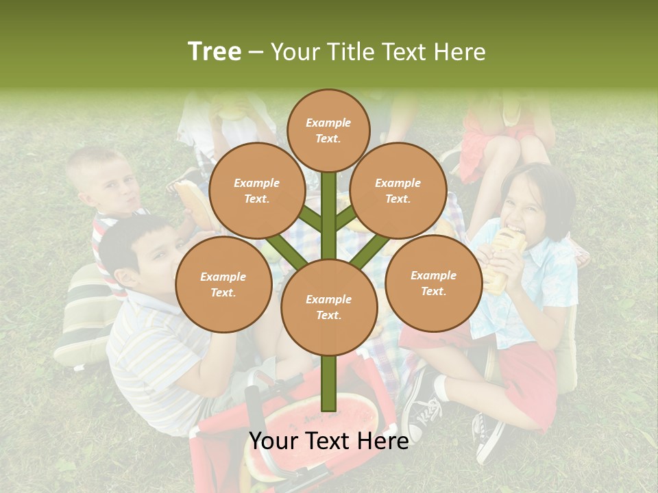 A Group Of Children Sitting On A Blanket Eating Food PowerPoint Template