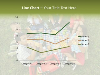 A Group Of Children Sitting On A Blanket Eating Food PowerPoint Template