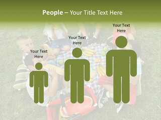 A Group Of Children Sitting On A Blanket Eating Food PowerPoint Template