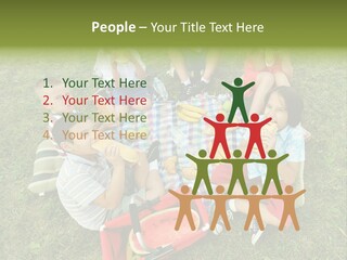 A Group Of Children Sitting On A Blanket Eating Food PowerPoint Template