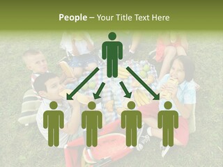 A Group Of Children Sitting On A Blanket Eating Food PowerPoint Template