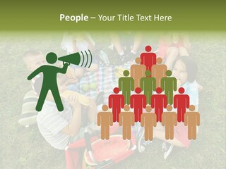 A Group Of Children Sitting On A Blanket Eating Food PowerPoint Template