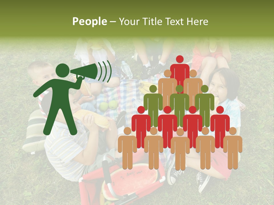 A Group Of Children Sitting On A Blanket Eating Food PowerPoint Template