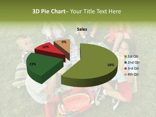 A Group Of Children Sitting On A Blanket Eating Food PowerPoint Template