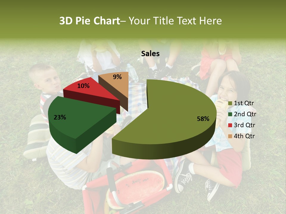 A Group Of Children Sitting On A Blanket Eating Food PowerPoint Template