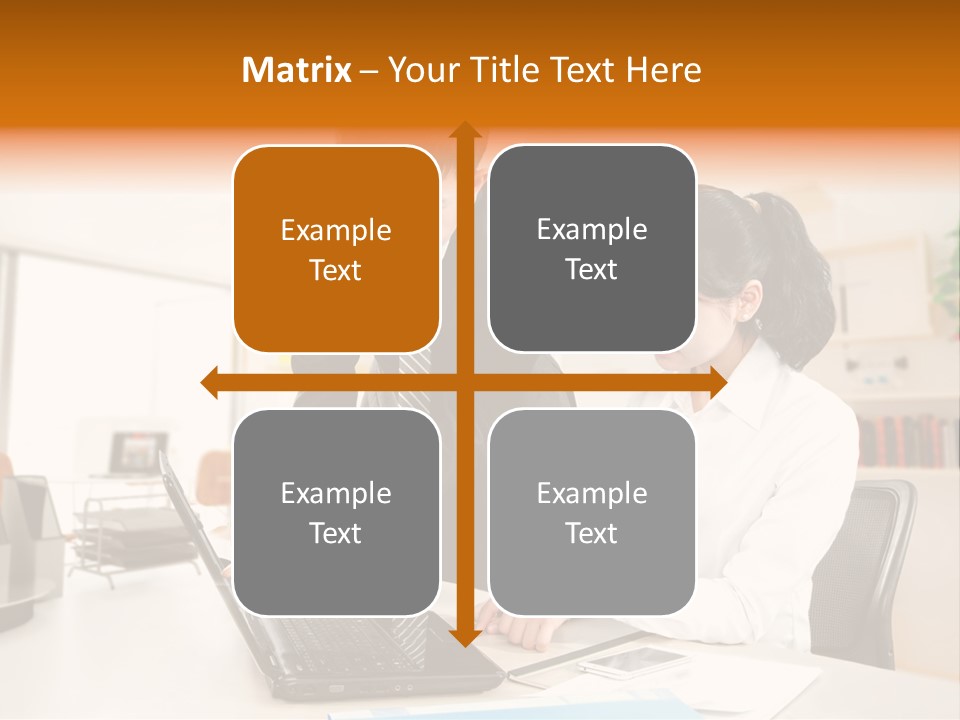 A Couple Of People That Are Looking At A Laptop PowerPoint Template