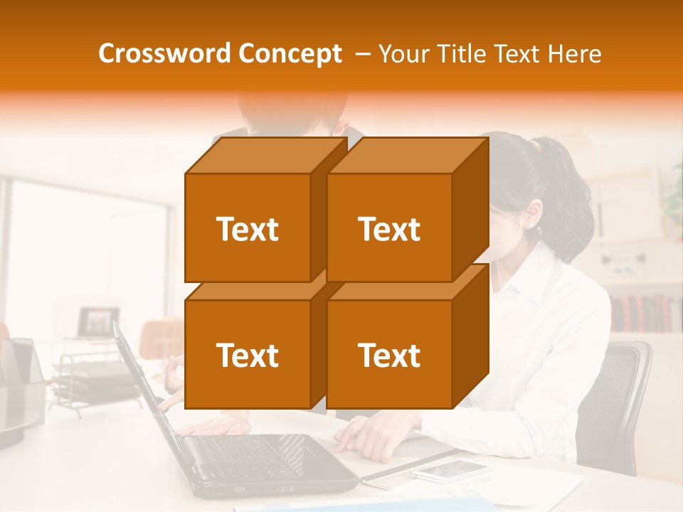 A Couple Of People That Are Looking At A Laptop PowerPoint Template