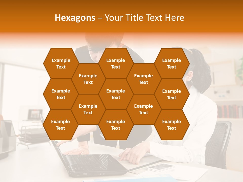 A Couple Of People That Are Looking At A Laptop PowerPoint Template