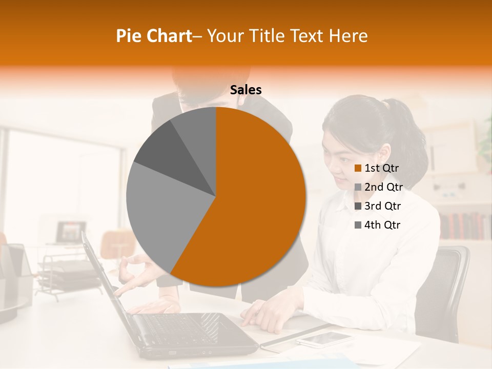 A Couple Of People That Are Looking At A Laptop PowerPoint Template