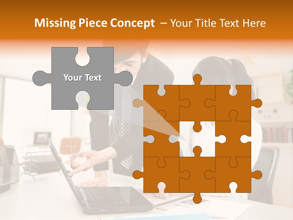 A Couple Of People That Are Looking At A Laptop PowerPoint Template