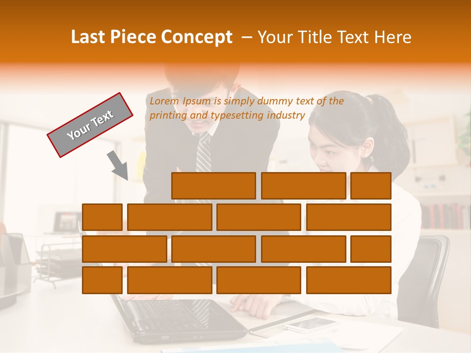 A Couple Of People That Are Looking At A Laptop PowerPoint Template