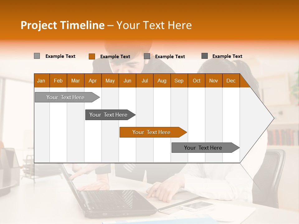 A Couple Of People That Are Looking At A Laptop PowerPoint Template