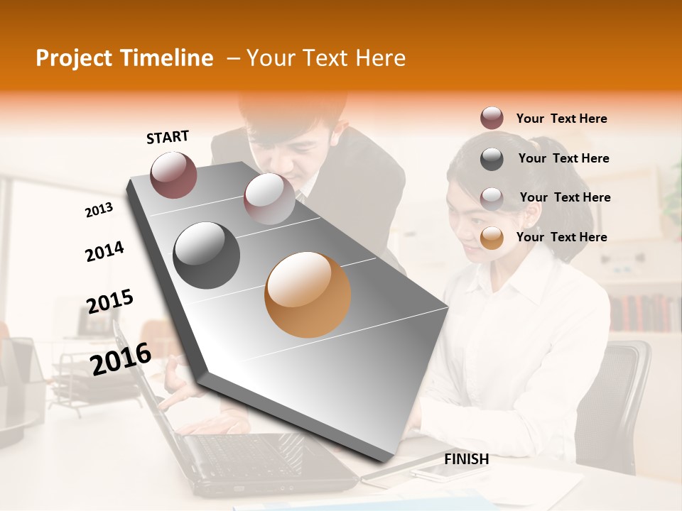 A Couple Of People That Are Looking At A Laptop PowerPoint Template