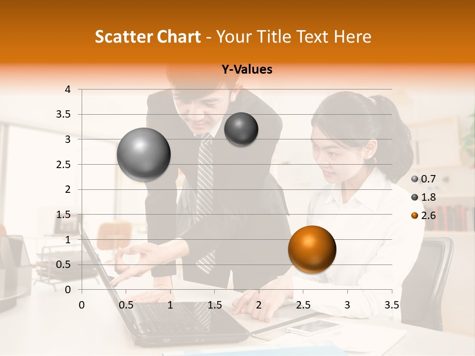 A Couple Of People That Are Looking At A Laptop PowerPoint Template