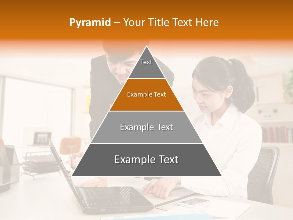 A Couple Of People That Are Looking At A Laptop PowerPoint Template