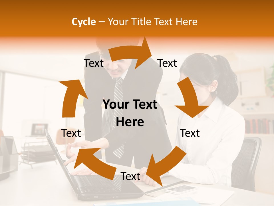 A Couple Of People That Are Looking At A Laptop PowerPoint Template