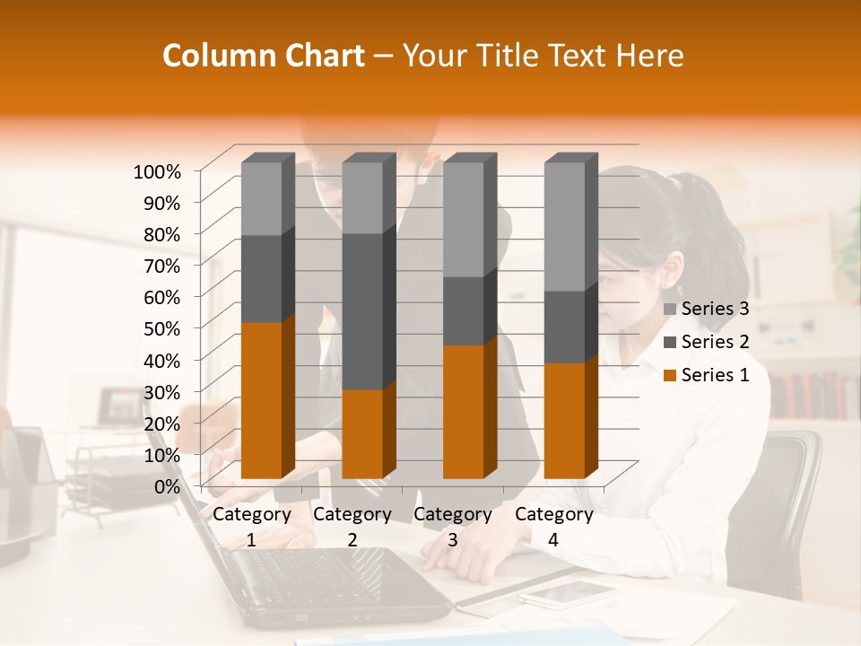 A Couple Of People That Are Looking At A Laptop PowerPoint Template