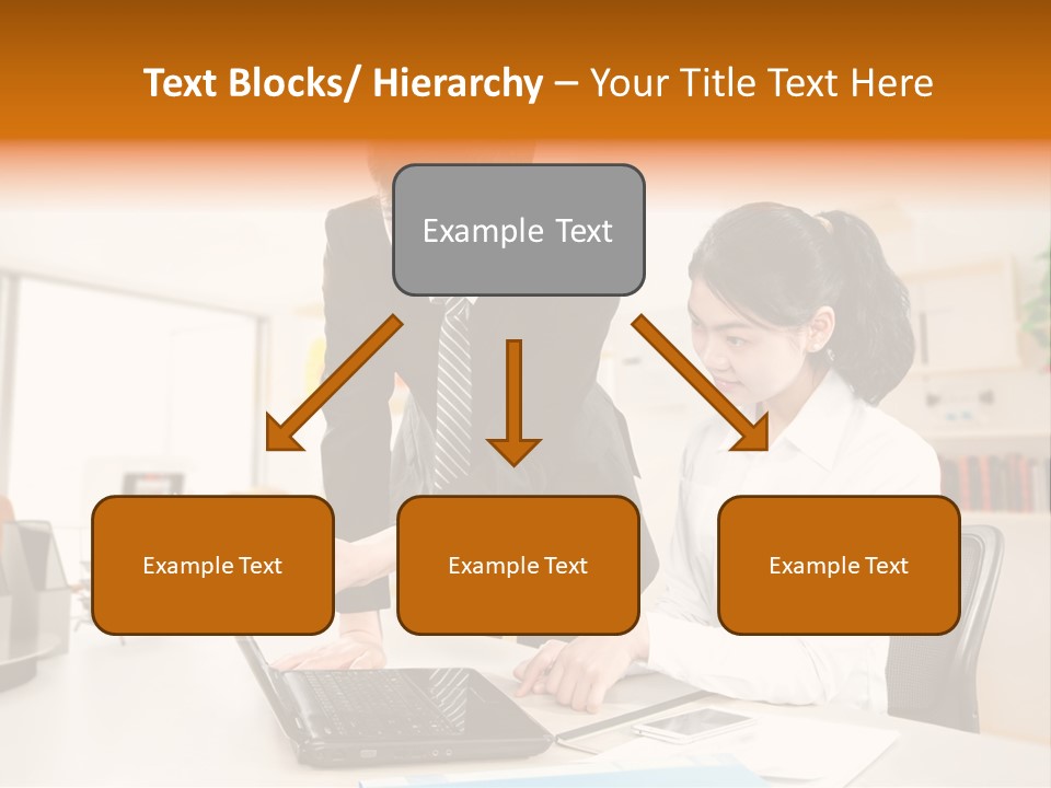 A Couple Of People That Are Looking At A Laptop PowerPoint Template