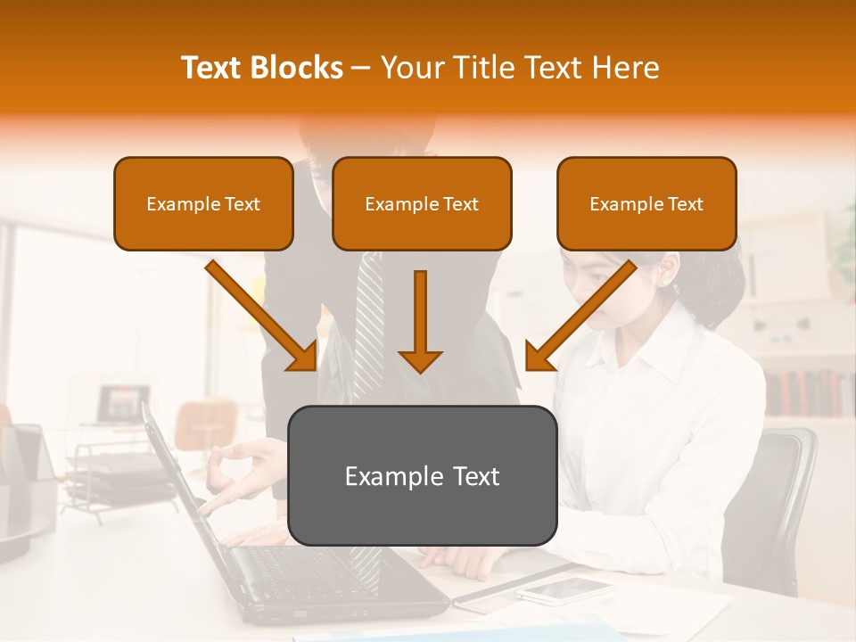 A Couple Of People That Are Looking At A Laptop PowerPoint Template