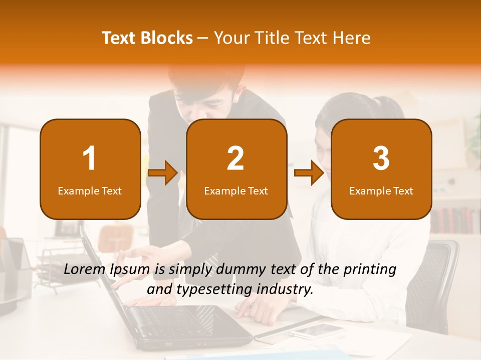 A Couple Of People That Are Looking At A Laptop PowerPoint Template