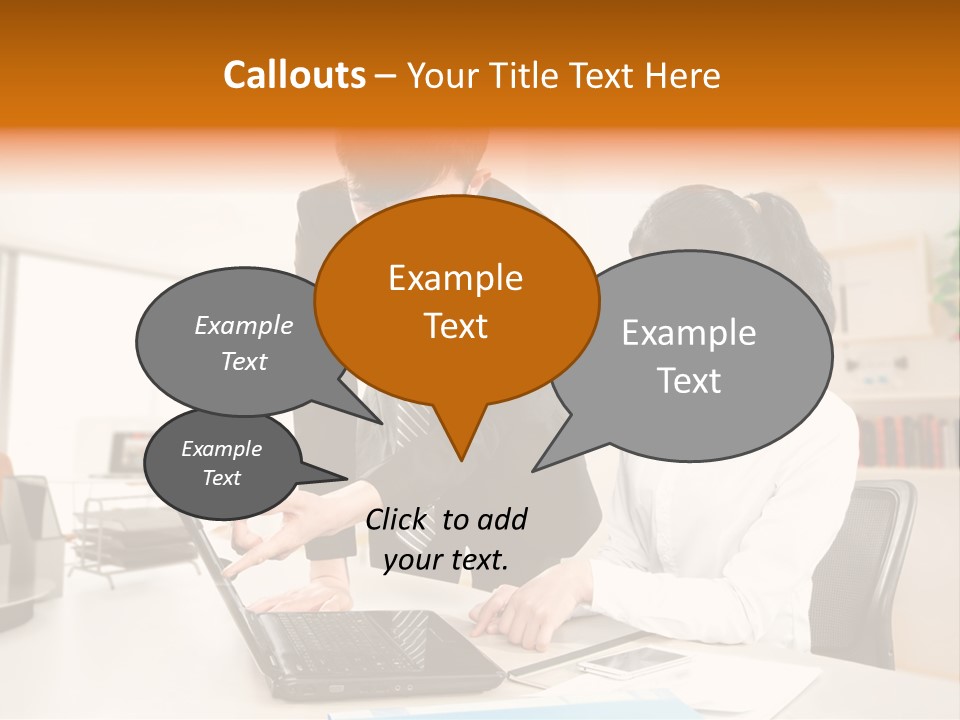 A Couple Of People That Are Looking At A Laptop PowerPoint Template
