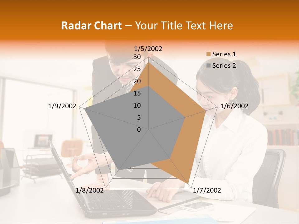 A Couple Of People That Are Looking At A Laptop PowerPoint Template