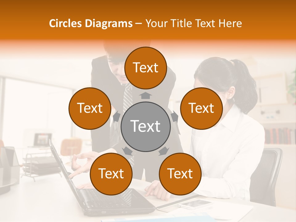 A Couple Of People That Are Looking At A Laptop PowerPoint Template