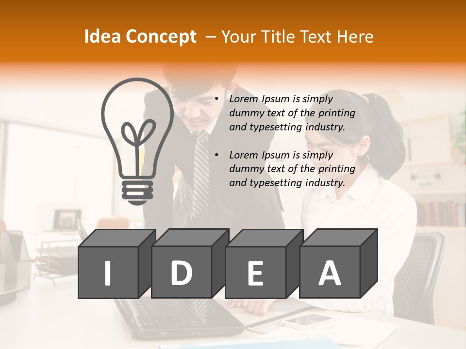 A Couple Of People That Are Looking At A Laptop PowerPoint Template