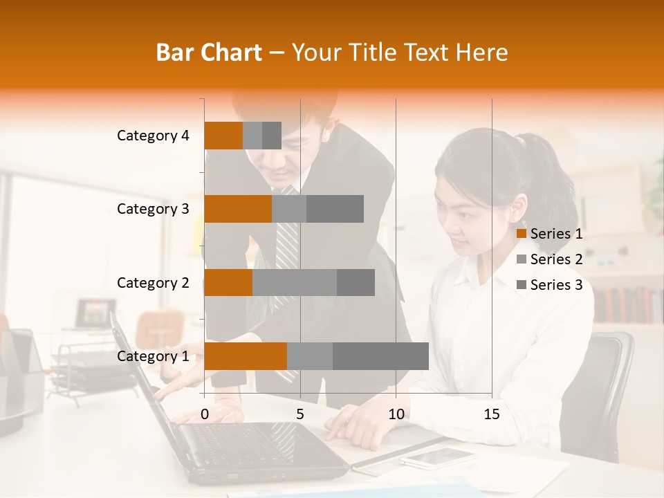A Couple Of People That Are Looking At A Laptop PowerPoint Template