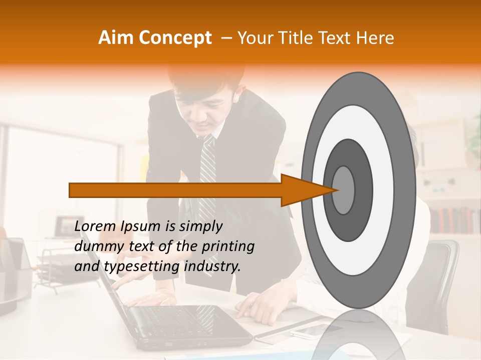 A Couple Of People That Are Looking At A Laptop PowerPoint Template