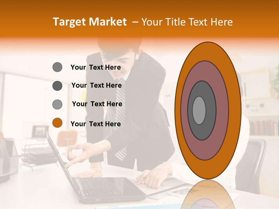 A Couple Of People That Are Looking At A Laptop PowerPoint Template