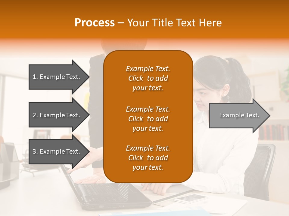 A Couple Of People That Are Looking At A Laptop PowerPoint Template