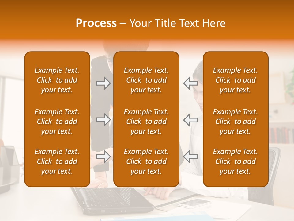 A Couple Of People That Are Looking At A Laptop PowerPoint Template