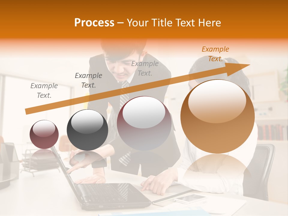 A Couple Of People That Are Looking At A Laptop PowerPoint Template