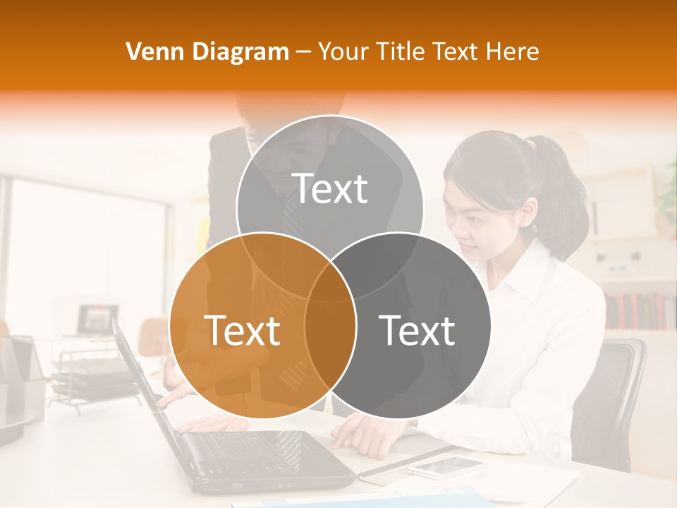 A Couple Of People That Are Looking At A Laptop PowerPoint Template