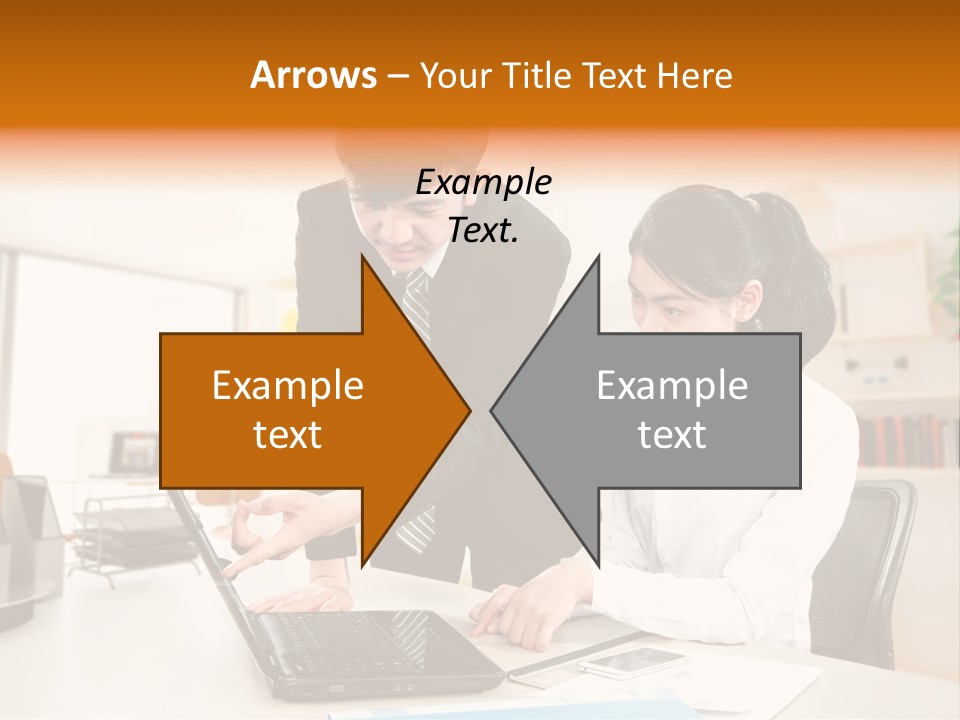 A Couple Of People That Are Looking At A Laptop PowerPoint Template