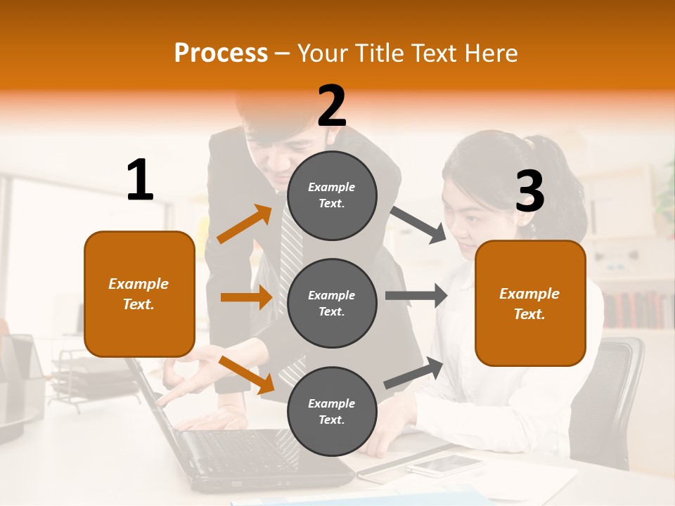 A Couple Of People That Are Looking At A Laptop PowerPoint Template