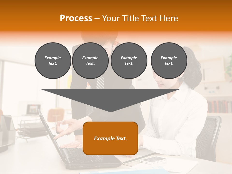 A Couple Of People That Are Looking At A Laptop PowerPoint Template