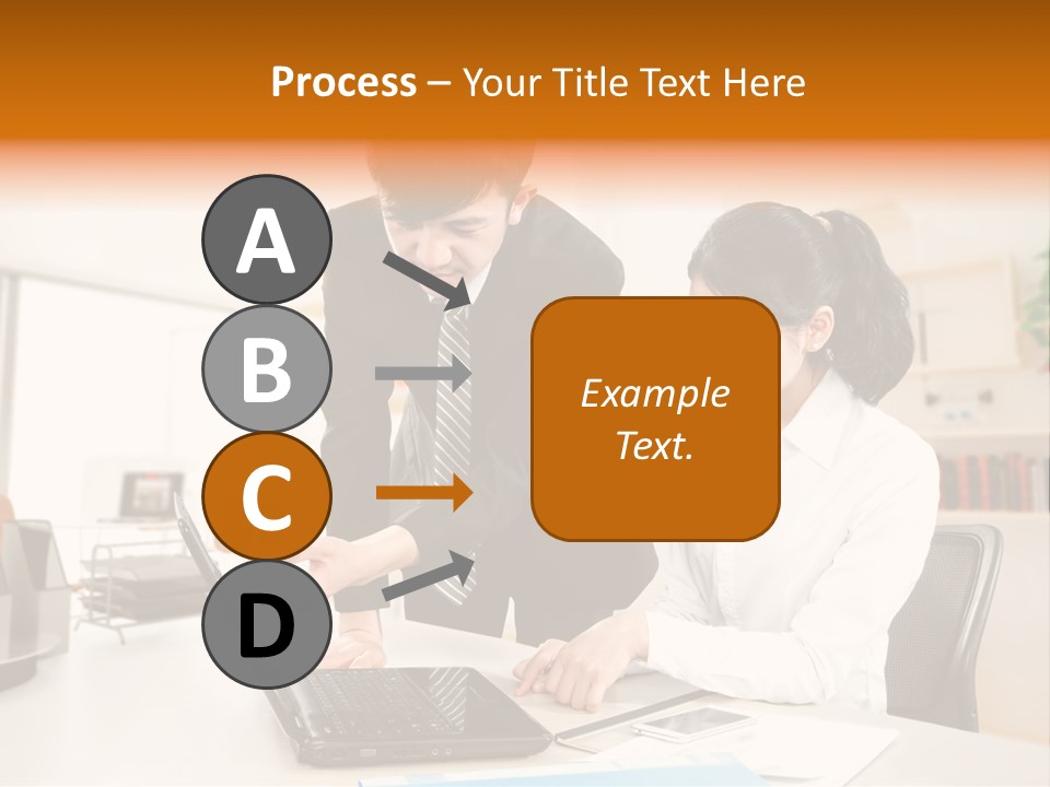 A Couple Of People That Are Looking At A Laptop PowerPoint Template