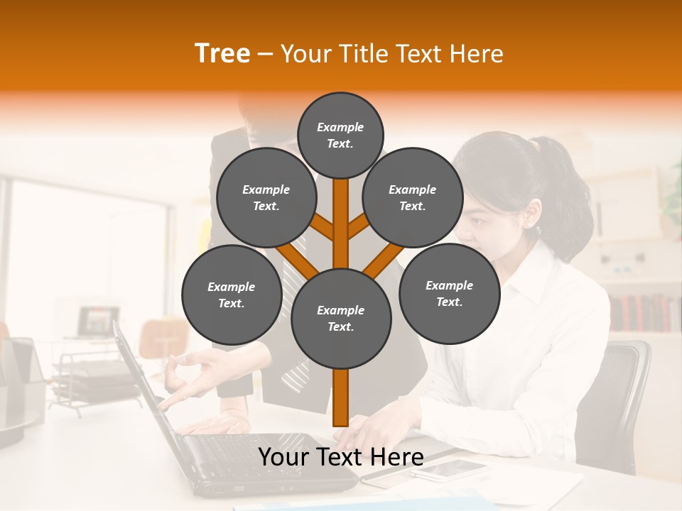 A Couple Of People That Are Looking At A Laptop PowerPoint Template