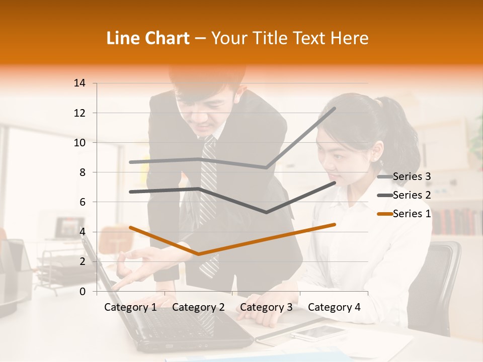 A Couple Of People That Are Looking At A Laptop PowerPoint Template