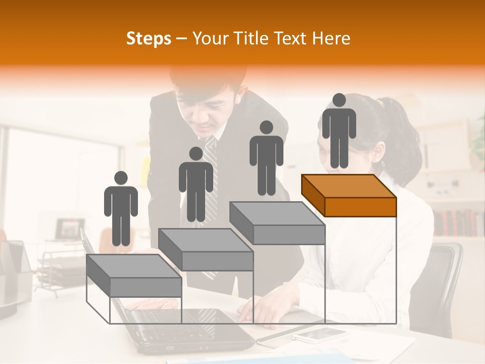 A Couple Of People That Are Looking At A Laptop PowerPoint Template