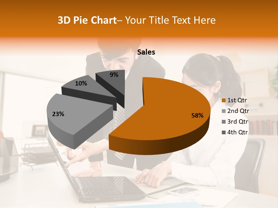 A Couple Of People That Are Looking At A Laptop PowerPoint Template