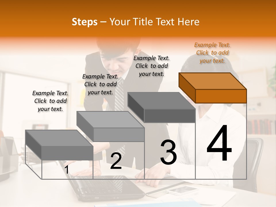 A Couple Of People That Are Looking At A Laptop PowerPoint Template