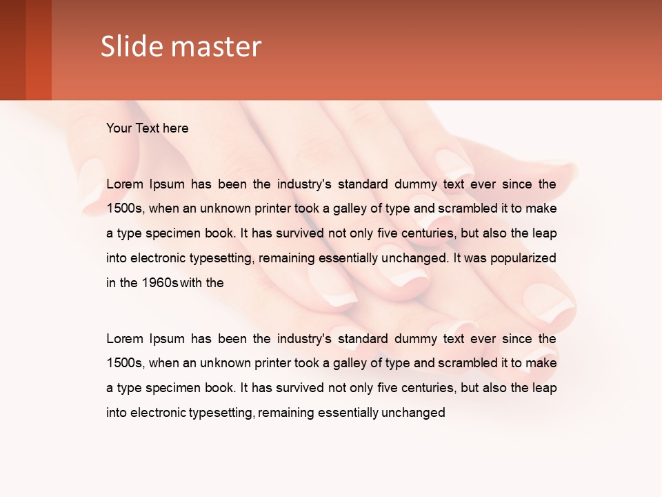 A Woman's Hands With French Manies On Them PowerPoint Template