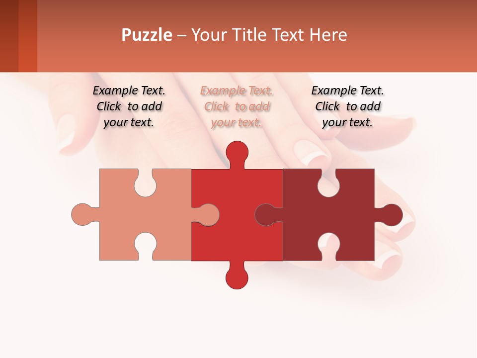 A Woman's Hands With French Manies On Them PowerPoint Template