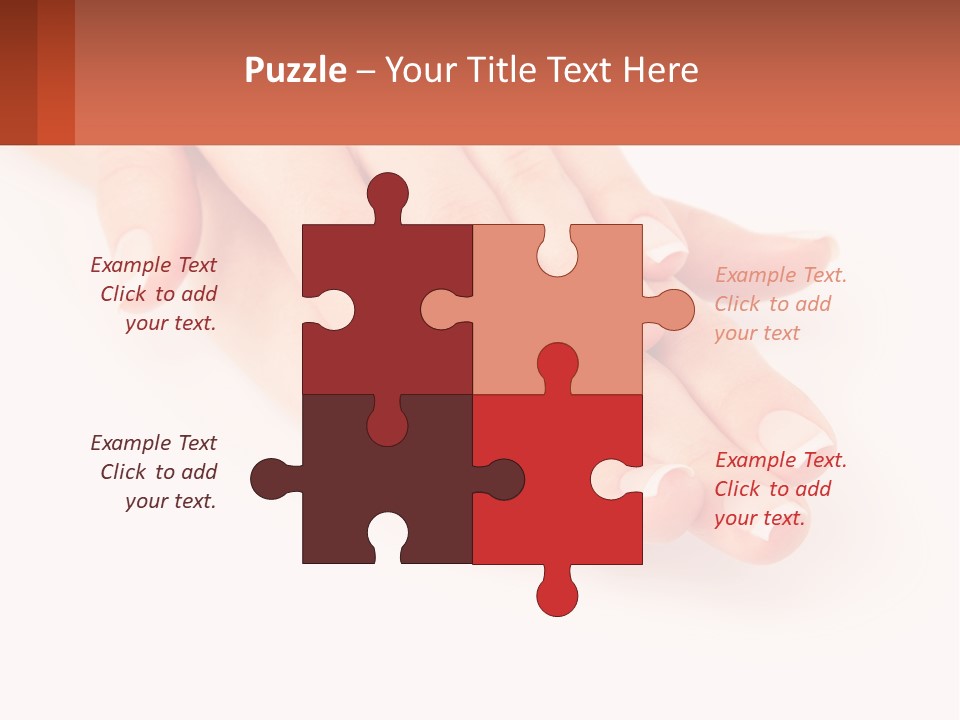 A Woman's Hands With French Manies On Them PowerPoint Template