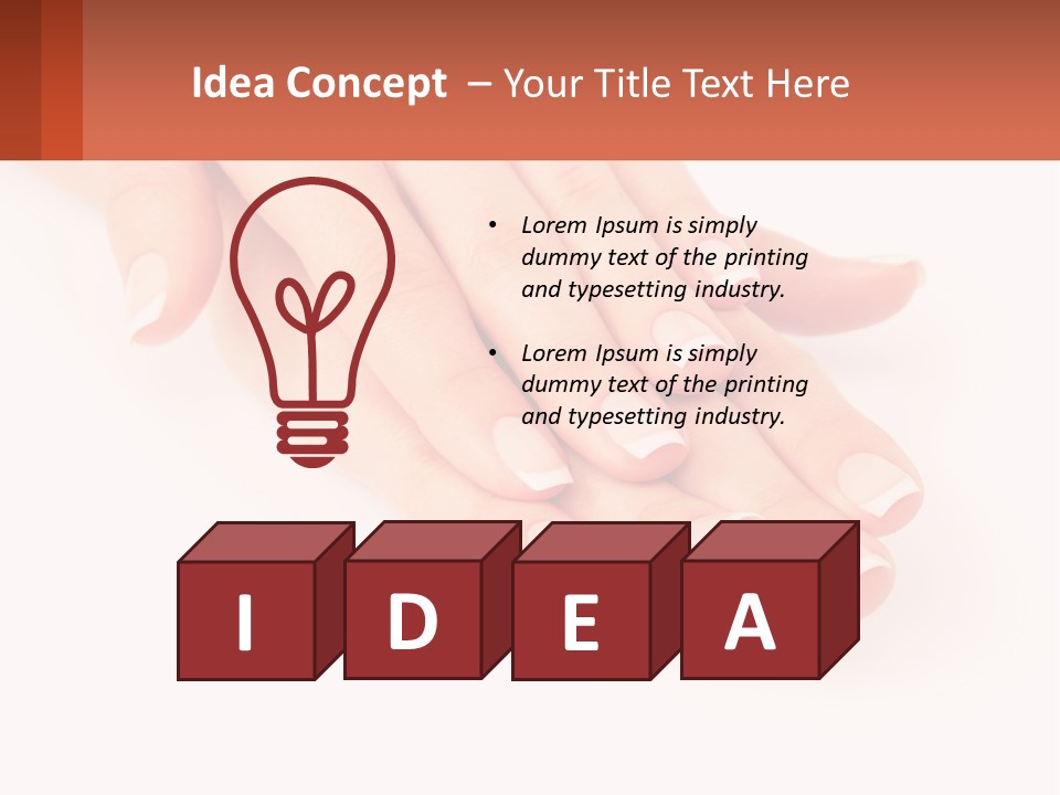 A Woman's Hands With French Manies On Them PowerPoint Template