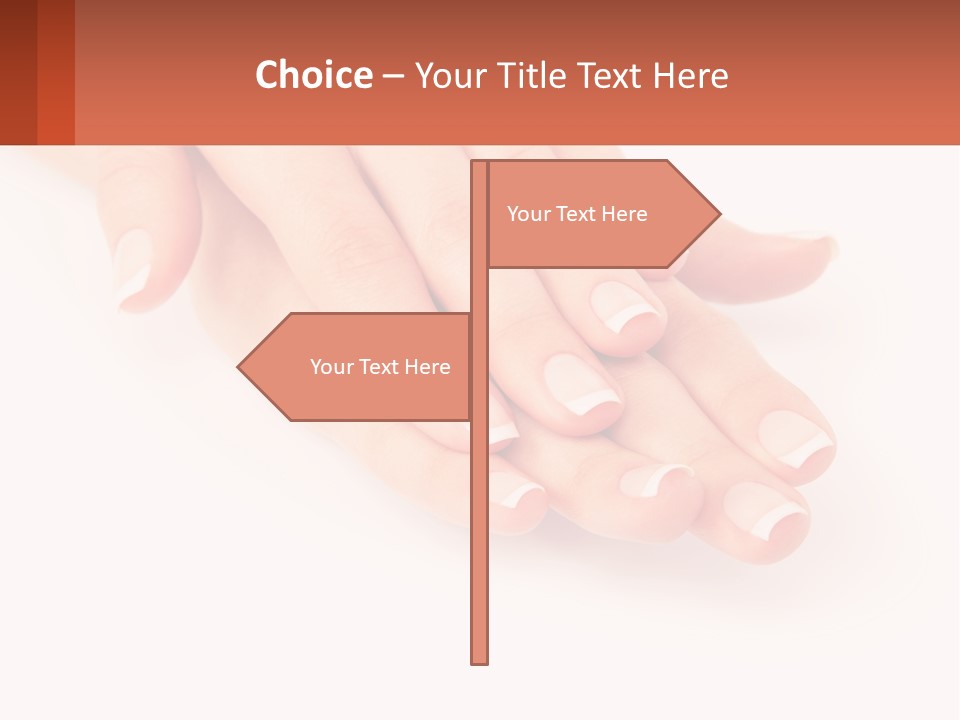 A Woman's Hands With French Manies On Them PowerPoint Template